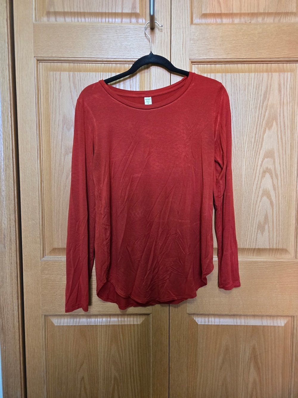 Old Navy Long Sleeve Crewneck Top - Rust Red